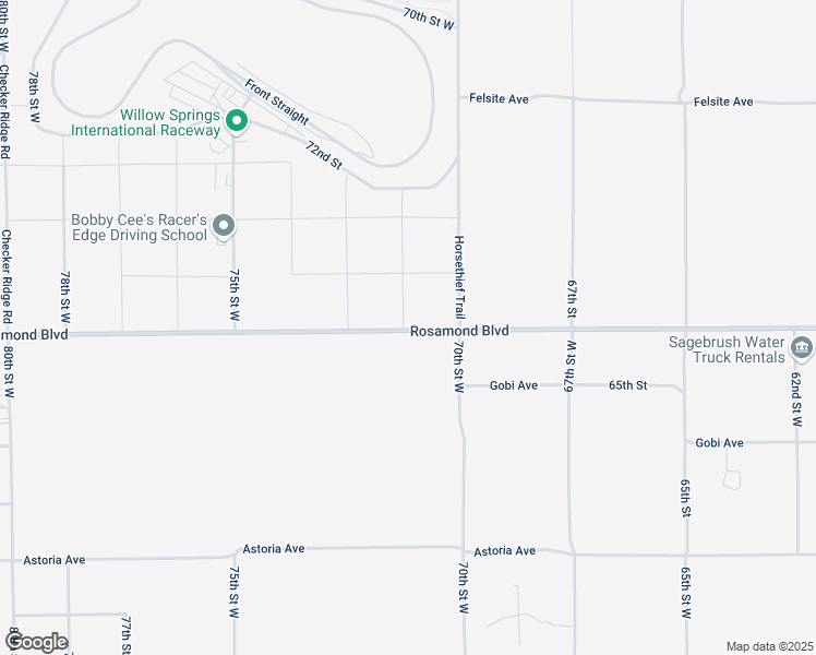 map of restaurants, bars, coffee shops, grocery stores, and more near 1716 West Rosamond Boulevard in Rosamond