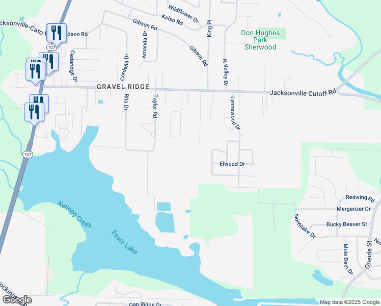 map of restaurants, bars, coffee shops, grocery stores, and more near 223 Briarpatch Lane in Jacksonville