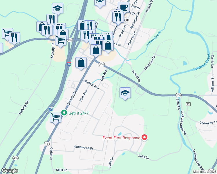 map of restaurants, bars, coffee shops, grocery stores, and more near 145 Oakwood Ave in Trenton