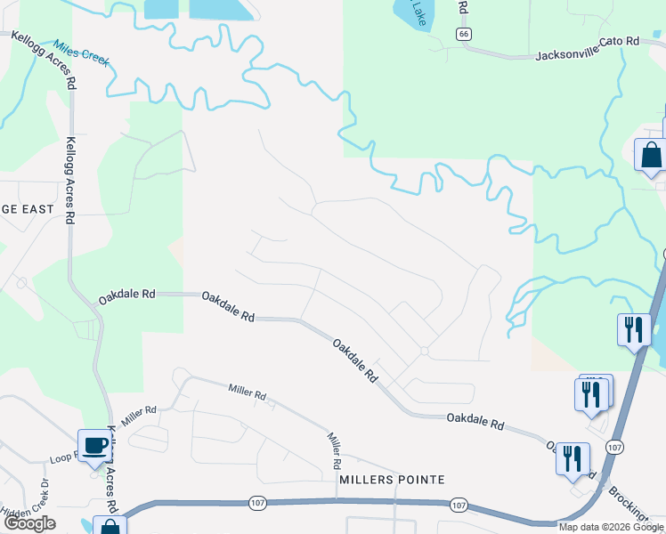 map of restaurants, bars, coffee shops, grocery stores, and more near Meadow Creek Drive in Sherwood
