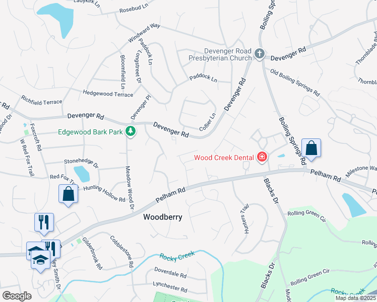 map of restaurants, bars, coffee shops, grocery stores, and more near 1006 Devenger in Greenville