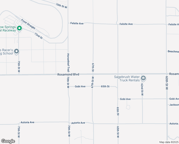 map of restaurants, bars, coffee shops, grocery stores, and more near 67th Street West in Rosamond