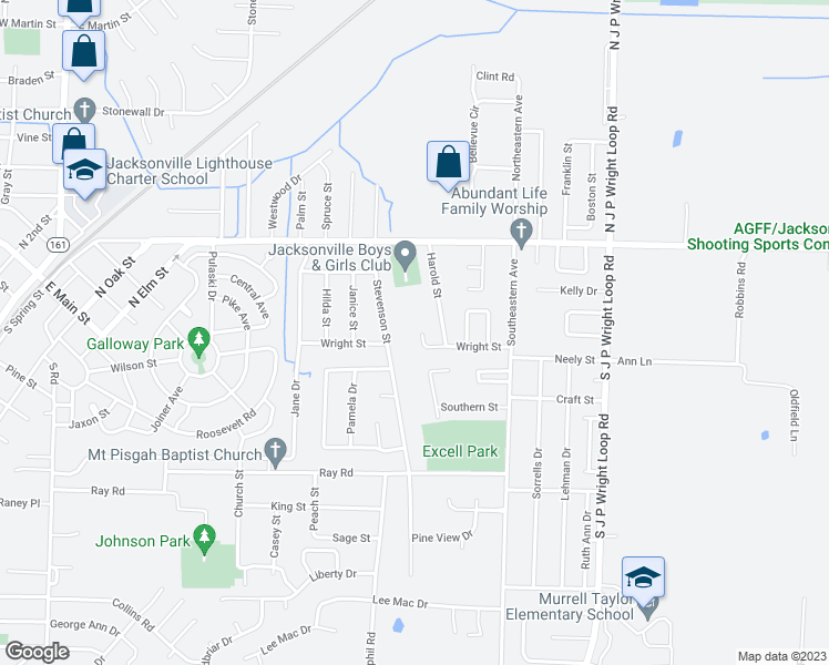 map of restaurants, bars, coffee shops, grocery stores, and more near 205 Wright Cove in Jacksonville
