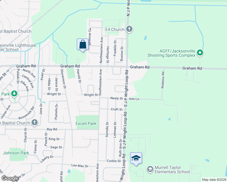 map of restaurants, bars, coffee shops, grocery stores, and more near 16 Ross Circle in Jacksonville