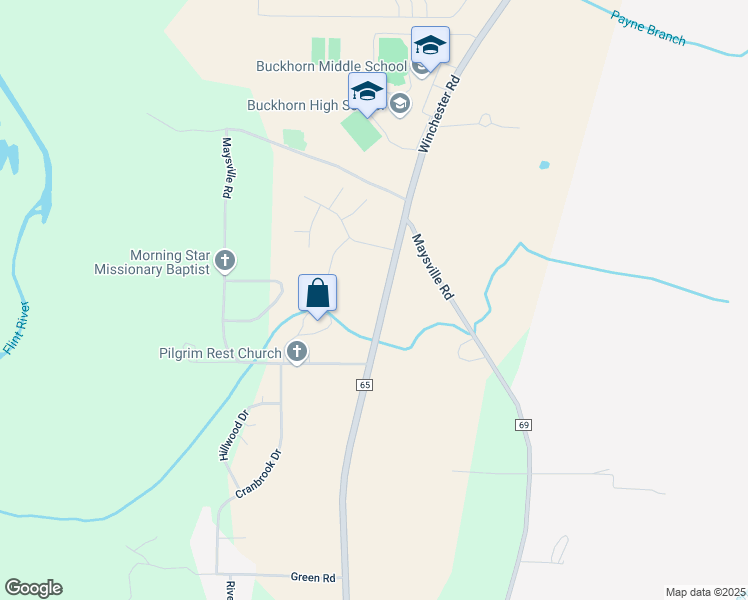map of restaurants, bars, coffee shops, grocery stores, and more near 3943 Winchester Road in New Market