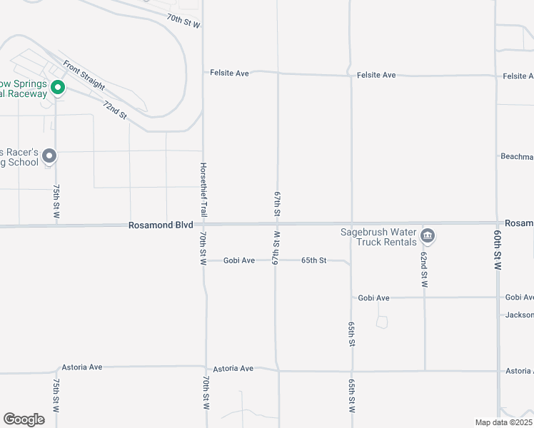 map of restaurants, bars, coffee shops, grocery stores, and more near 67th Street West in Rosamond