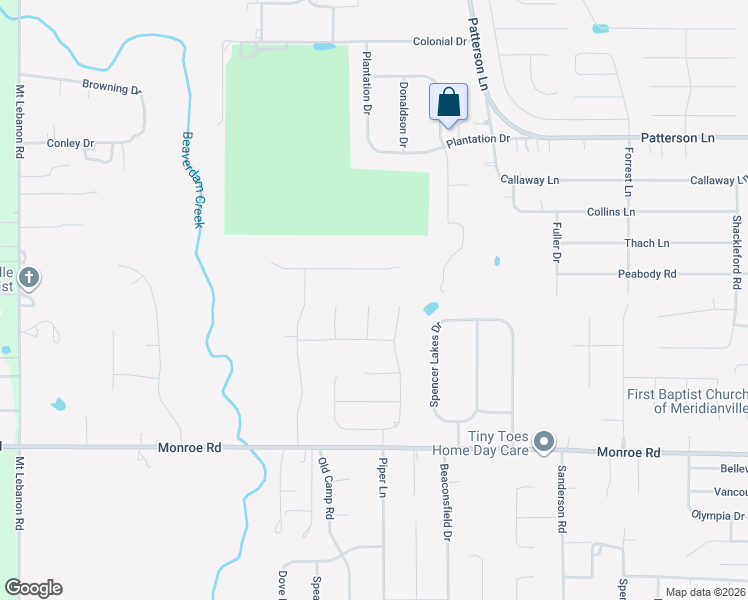 map of restaurants, bars, coffee shops, grocery stores, and more near 549 Monroe Road in Meridianville