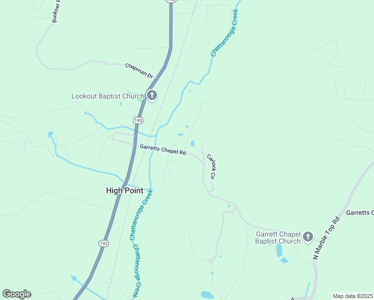 map of restaurants, bars, coffee shops, grocery stores, and more near 4046 Garretts Chapel Road in Chickamauga
