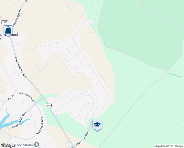 map of restaurants, bars, coffee shops, grocery stores, and more near Wood House Road in Jacksonville