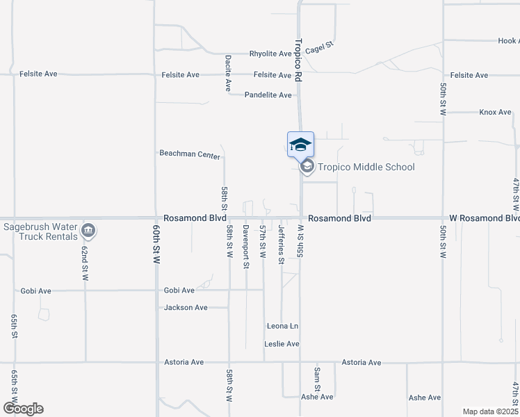 map of restaurants, bars, coffee shops, grocery stores, and more near 5767 West Rosamond Boulevard in Rosamond