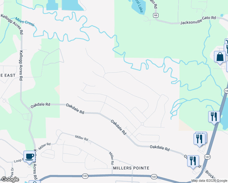 map of restaurants, bars, coffee shops, grocery stores, and more near Meadow Creek Drive in Sherwood