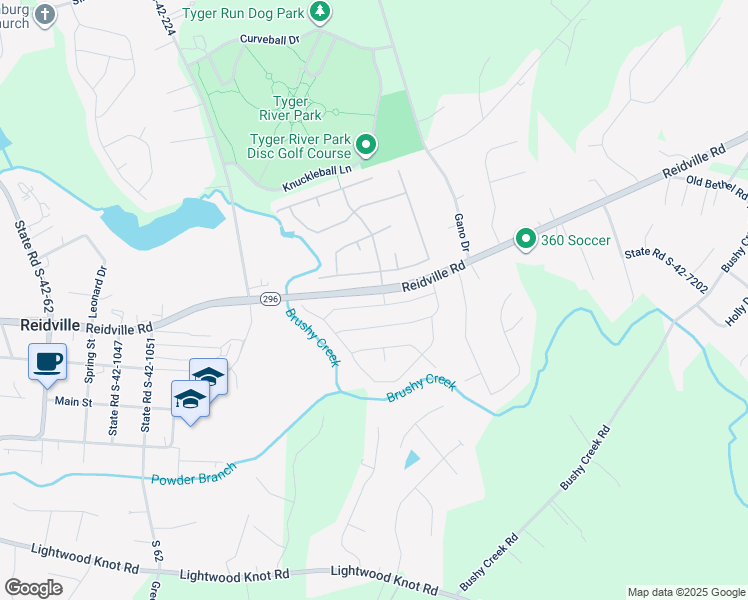 map of restaurants, bars, coffee shops, grocery stores, and more near 510 West Saddletree Drive in Woodruff