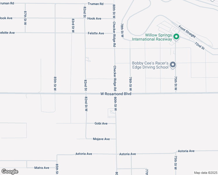 map of restaurants, bars, coffee shops, grocery stores, and more near West Rosamond Boulevard in Rosamond