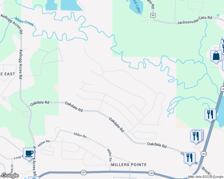 map of restaurants, bars, coffee shops, grocery stores, and more near Meadow Creek Drive in Sherwood