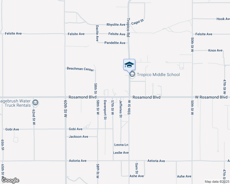 map of restaurants, bars, coffee shops, grocery stores, and more near 5615 Rosamond Boulevard in Rosamond