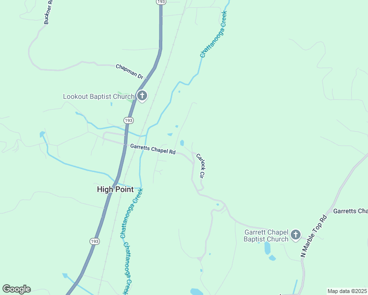 map of restaurants, bars, coffee shops, grocery stores, and more near 4046 Garretts Chapel Road in Chickamauga