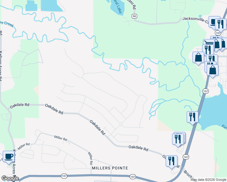 map of restaurants, bars, coffee shops, grocery stores, and more near 9508 Meadow Oak Drive in Sherwood
