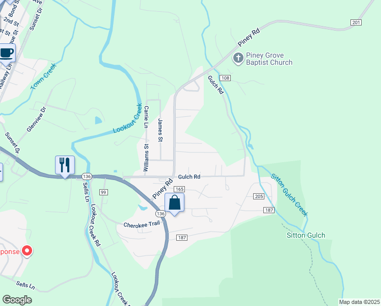 map of restaurants, bars, coffee shops, grocery stores, and more near 104 Trinity Road in Trenton