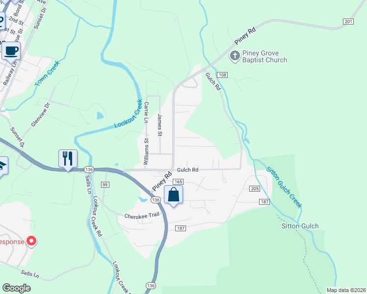 map of restaurants, bars, coffee shops, grocery stores, and more near 104 Trinity Road in Trenton