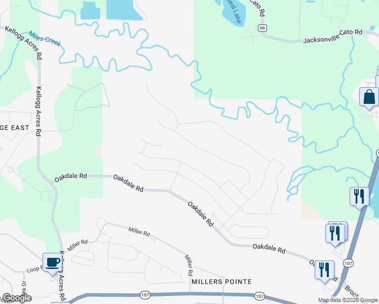 map of restaurants, bars, coffee shops, grocery stores, and more near Meadow Creek Drive in Sherwood