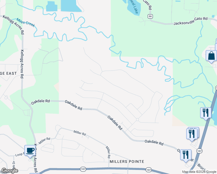 map of restaurants, bars, coffee shops, grocery stores, and more near Meadow Creek Drive in Sherwood