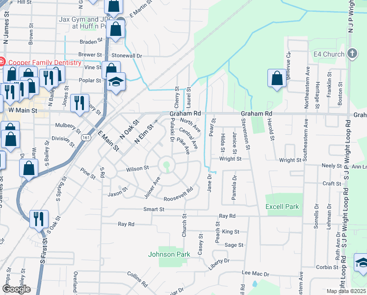 map of restaurants, bars, coffee shops, grocery stores, and more near 110 Pike Avenue in Jacksonville