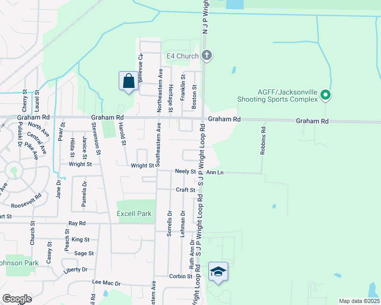 map of restaurants, bars, coffee shops, grocery stores, and more near 30 Ross Circle in Jacksonville
