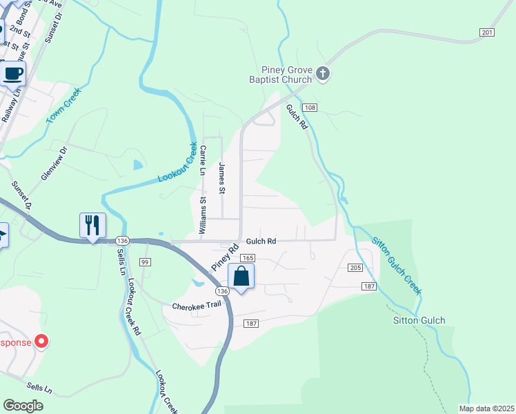 map of restaurants, bars, coffee shops, grocery stores, and more near 104 Trinity Road in Trenton