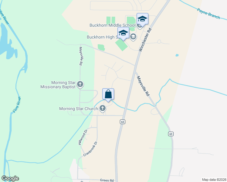 map of restaurants, bars, coffee shops, grocery stores, and more near 3943 Winchester Road in New Market