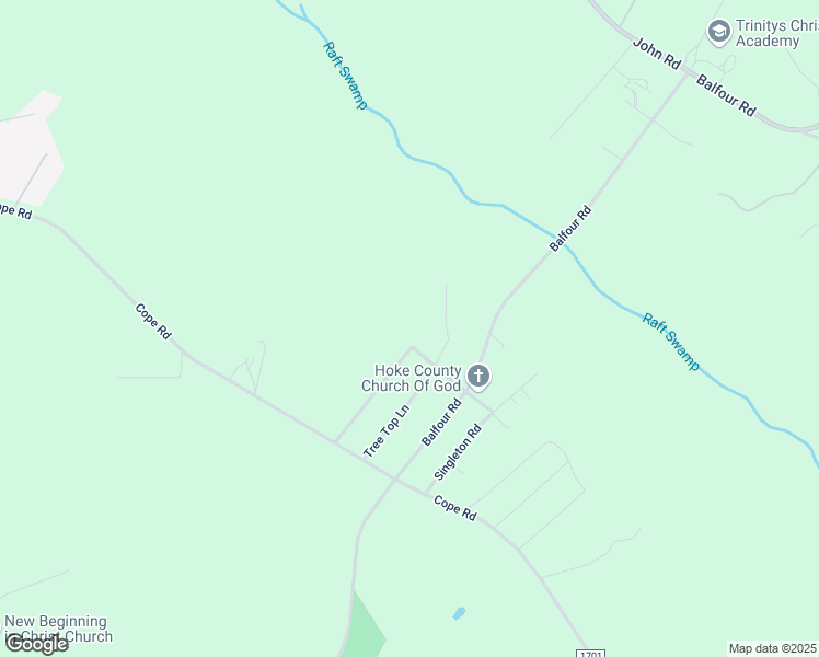 map of restaurants, bars, coffee shops, grocery stores, and more near 2391 North Horace Walters Road in Raeford