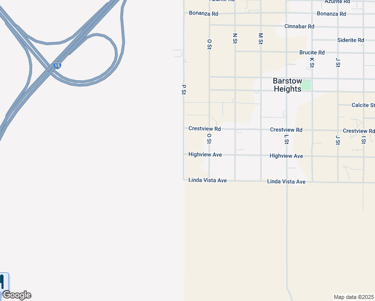 map of restaurants, bars, coffee shops, grocery stores, and more near 33825 P Street in Barstow