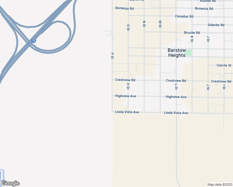 map of restaurants, bars, coffee shops, grocery stores, and more near 33825 P Street in Barstow