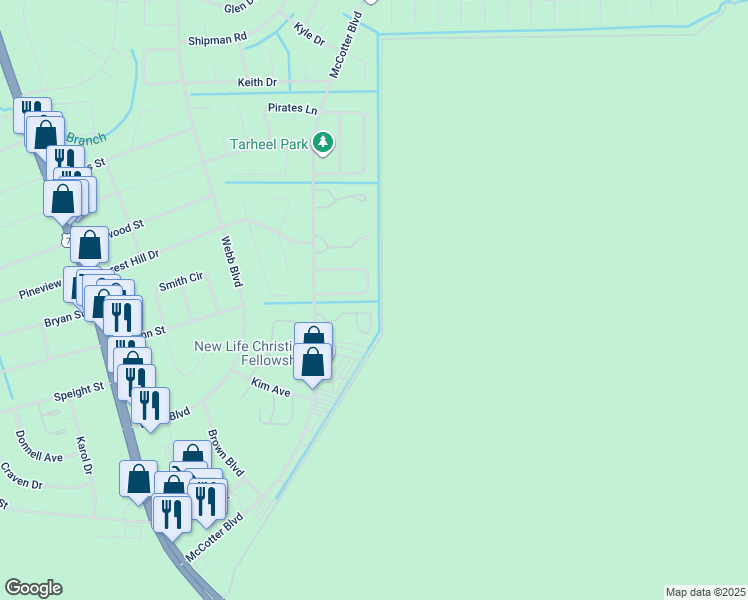 map of restaurants, bars, coffee shops, grocery stores, and more near 137 Jer Mar Drive in Havelock