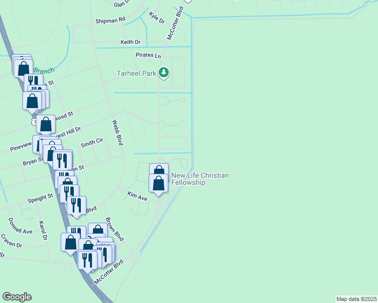 map of restaurants, bars, coffee shops, grocery stores, and more near 137 Jer Mar Drive in Havelock