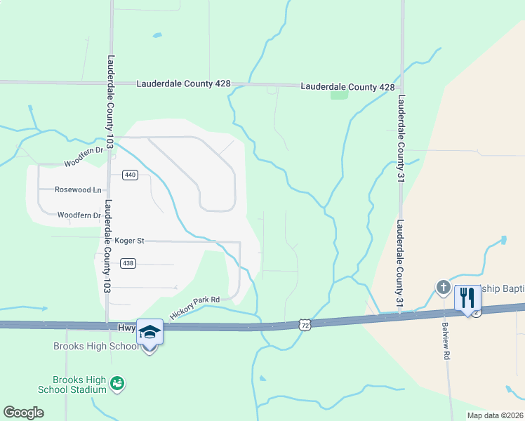 map of restaurants, bars, coffee shops, grocery stores, and more near 399 Fawn Ln in Killen