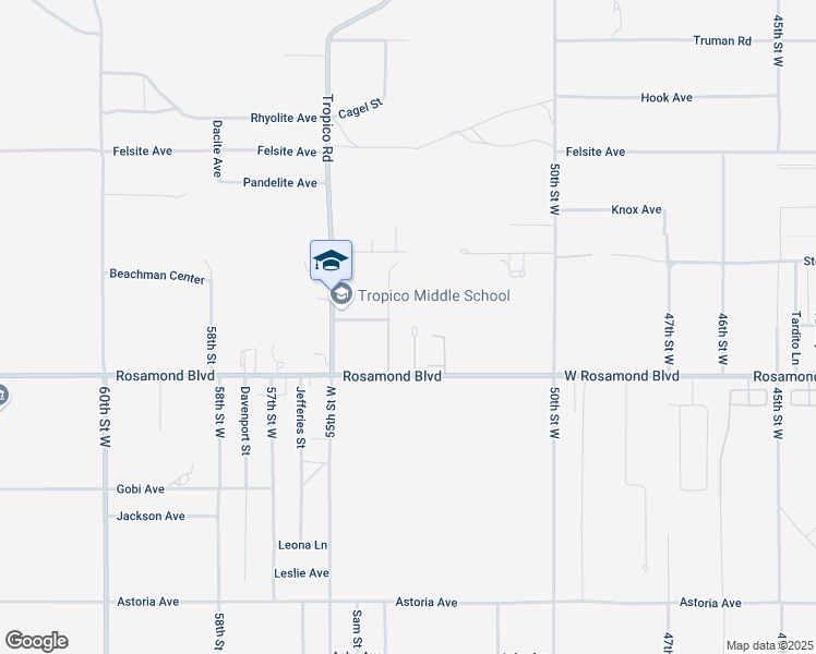 map of restaurants, bars, coffee shops, grocery stores, and more near 5335 West Rosamond Boulevard in Rosamond
