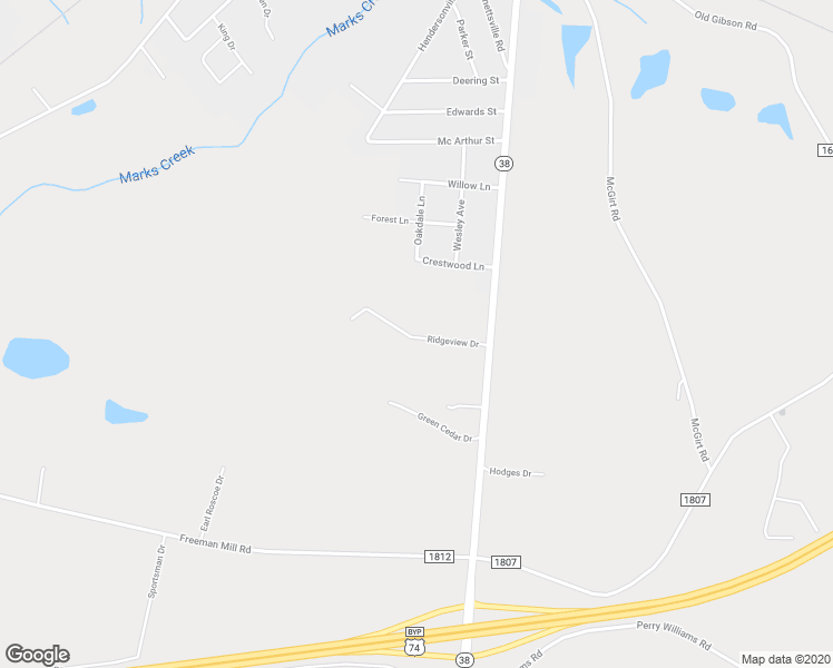 map of restaurants, bars, coffee shops, grocery stores, and more near 136 Ridgeview Drive in Hamlet