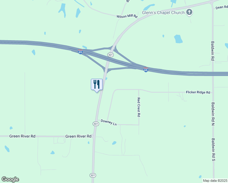 map of restaurants, bars, coffee shops, grocery stores, and more near 365 Flicker Ridge Road in Lake Cormorant