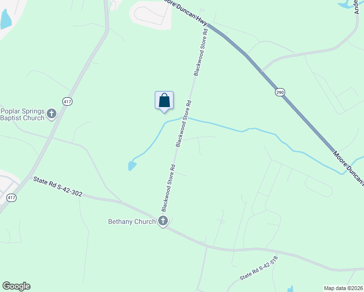 map of restaurants, bars, coffee shops, grocery stores, and more near 307 Blackwood Store Road in Moore