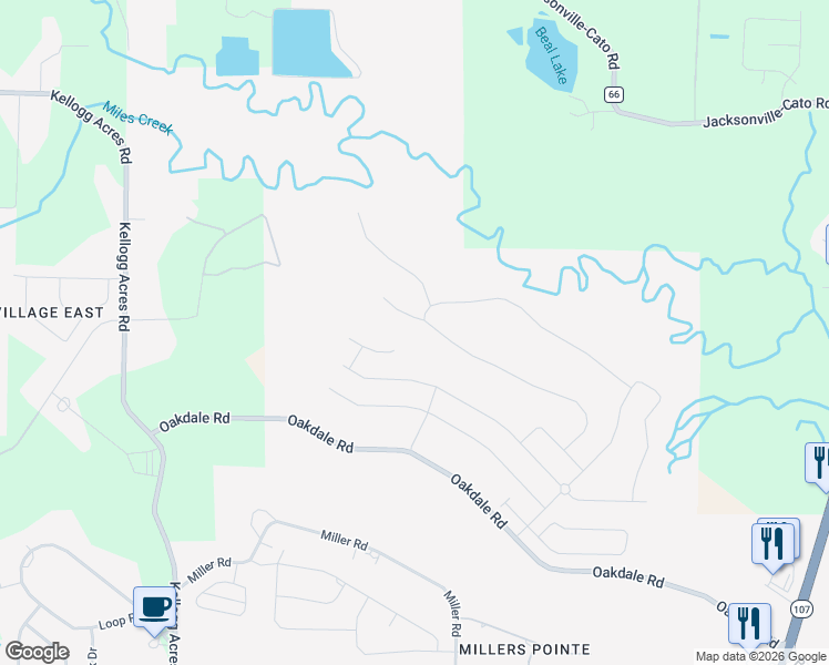 map of restaurants, bars, coffee shops, grocery stores, and more near 9717 Meadow Creek Drive in Sherwood