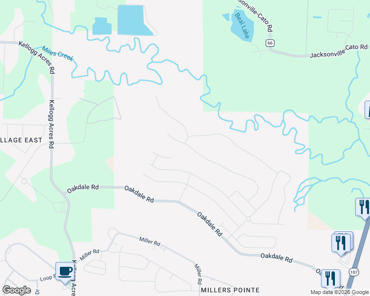 map of restaurants, bars, coffee shops, grocery stores, and more near Meadow Creek Drive in Sherwood