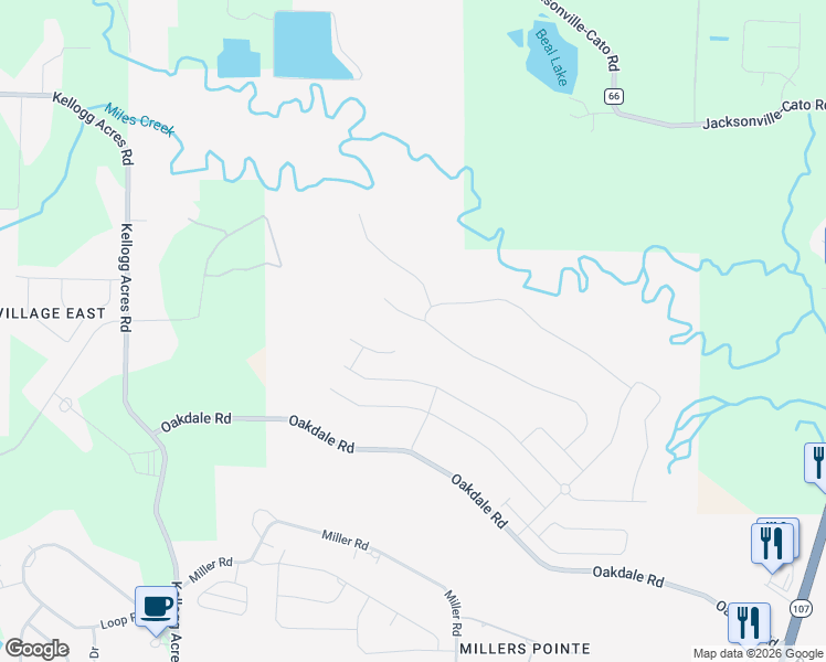 map of restaurants, bars, coffee shops, grocery stores, and more near 9717 Meadow Creek Drive in Sherwood