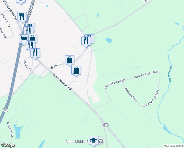 map of restaurants, bars, coffee shops, grocery stores, and more near 107 State Road S-42-2908 in Spartanburg