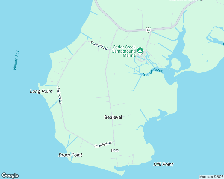 map of restaurants, bars, coffee shops, grocery stores, and more near 321 Nelson Neck Road in Sealevel