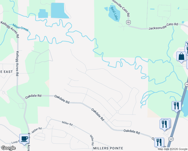 map of restaurants, bars, coffee shops, grocery stores, and more near Meadow Creek Drive in Sherwood