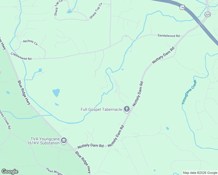 map of restaurants, bars, coffee shops, grocery stores, and more near 501 Copperhead Parkway in Blairsville