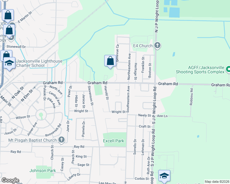 map of restaurants, bars, coffee shops, grocery stores, and more near 1503 Angie Ct in Jacksonville