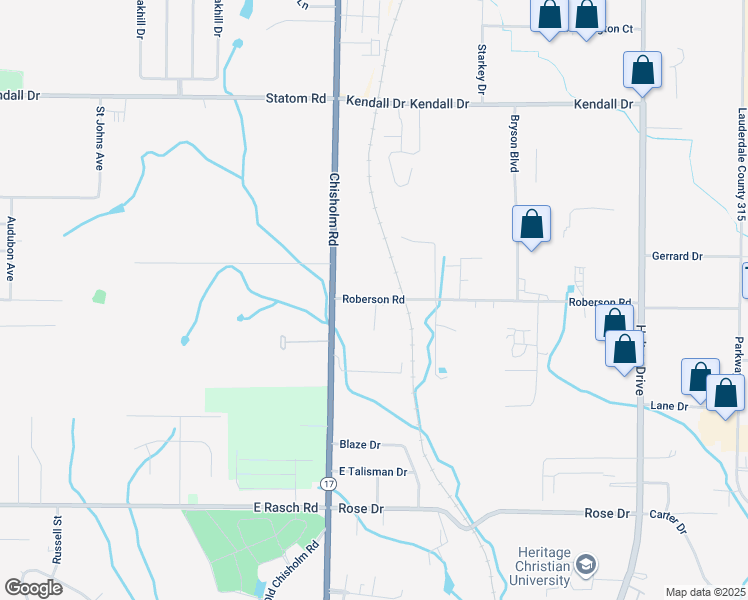 map of restaurants, bars, coffee shops, grocery stores, and more near 3156 Roberson Road in Florence