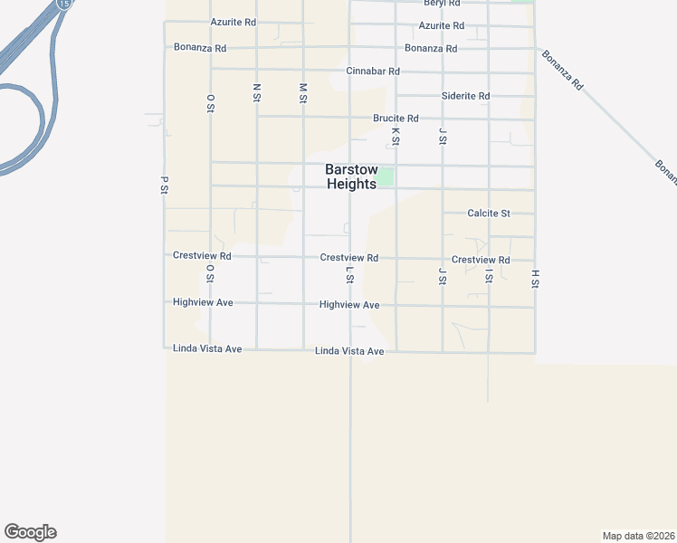 map of restaurants, bars, coffee shops, grocery stores, and more near 27575 Crestview Road in Barstow