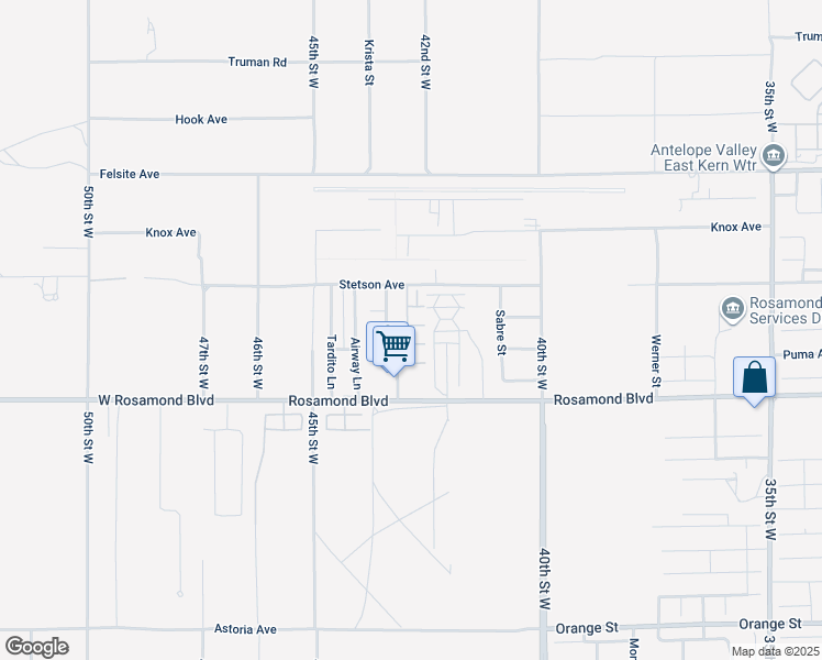 map of restaurants, bars, coffee shops, grocery stores, and more near 3148 Sedona Avenue in Rosamond